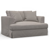 Sunset Trading Newport Slipcovered 52 Wide Chair And A Half | Stain Resistant Performance Fabric | 2 Throw Pillows | Gray