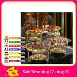 2/4 Pack Chafing Dishes for Buffet 5QT Round Stainless Steel Chafing Dish Set for Home Parties, Christmas Buffet Warmer Set