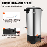 SucceBuy Commercial Coffee Urn 50 Cups Stainless Steel Large Coffee Dispenser 1000W Electric Coffee Maker Urn For Quick Brewing