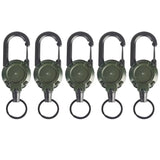 Outdoor Sporty Retractable Key Chain Tool - Heavy Duty Steel Wire Rope, Sturdy Carabiner Buckle & Spring Key Ring