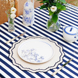 SCARLET WHITE & NAVY BLUE FAUX LEATHER PLACEMAT (Set Of 4)