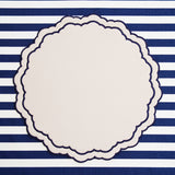 SCARLET WHITE & NAVY BLUE FAUX LEATHER PLACEMAT (Set Of 4)