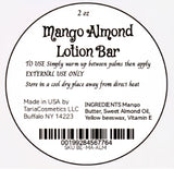 Mango Almond Lotion Bar - Fragrance-Free Organic Mango Butter & Almond Oil