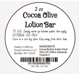 Cocoa Olive Lotion Bar - Organic Cocoa Butter & Olive Oil for Healthy Glow