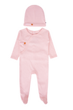 Tab wrap footie - pointelle cotton