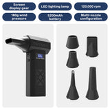 120,000 RPM Electric Turbine Blower, Portable Cordless Hair Dryer, Deep Cleaning Tool for Cars/Electronics/Home