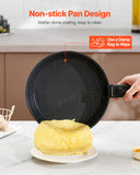 SucceBuy 17 Pcs Nonstick Cookware Set Granite Pots and Pans Set Induction Cookwares Kitchen Cooking Set w/Frying Sauce Saute Pan