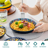 vancasso 24 PCS Ceramic Dinnerware Set Porcelain Bohemian Style Dinnerware with Dinner/Dessert Plate/Cereal/Pasta Bowl For 6