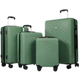 Travelhouse Luggage Set 4-Piece ABS Suitcase With Spinner Wheels, 24 Inch and 28 Inch with TSA Lock, 16, 20 Inch Carry On Luggage