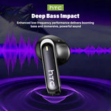 Wireless Headphones Bluetooth HTC NE70 Earphones Microphones Earbuds AI Translator 30Hours of Battery Life Full HD LCD Display