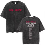 Radiohead Rock Band Washed Cotton T-Shirt – Retro Alternative Rock Graphic Tee, Vintage Distressed Heavyweight Style Unisex Concert Top