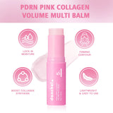 PDRN Pink Collagen Volumer Multi Balm Deep Hydration Plump Smooth Radiant Multi Collagen Stick for Cheeks Eyes Lips Neck Skincare