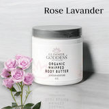 Glimmer Goddess Organic Whipped Body Butter 8 oz - Rose Lavender