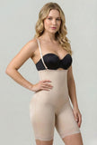 Open Bust Mid-thigh Body Shapewear w/ Flat Front