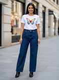 Rainbow Butterfly Premium Crewneck T-shirt