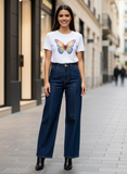 Rainbow Butterfly Premium Crewneck T-shirt