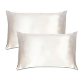 PURE SOL. Beauty Sleep Happy 100% Mulberry Silk Pillow Case - Silver