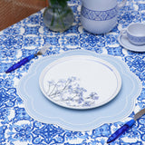 NURTURE SKY BLUE FAUX LEATHER SCALLOPED PLACEMAT