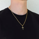Small Cross Necklace Silver Set