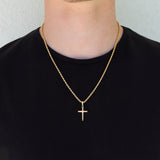 Small Cross Necklace Silver Set