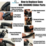 Replacement Side Cover Slider Parts UPGRADE KIT for Sony WH-1000XM3 WH1000XM3 Headphones