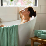 Bamboo Cotton Spa Towel Set - Viscose from Bamboo + Cotton - 6pc Set - Seaglass