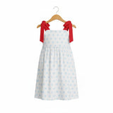 Red, White, and Stars Girls Dress with Bow