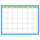 Blue Check Wipe-Off Calendar, Monthly, 17 x 22