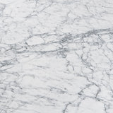 Vezzana 31 Square Italian Carrara White Marble Table With Oak Legs