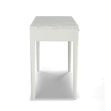 Meno 36 Rectangular Italian Carrara White Marble Console Table With White Leg