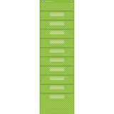 Lime Polka Dots 10 Pocket File Storage Pocket Chart (14 x 46.5)