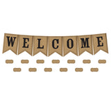 Burlap Pennants Welcome Bulletin Board