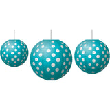 Teal Polka Dots Paper Lanterns