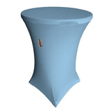 La Linen Round Spandex Cover For Cocktail Highboy Table, 32-Inch Round 42-Inch High, Blue Light