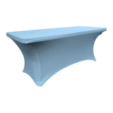 La Linen Rectangular Spandex Tablecloth, 96 By 30 By 30-Inch, Blue Light