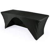 La Linen Rectangular Open Back Spandex Tablecloth, 72 By 30 By 30-Inch, Black
