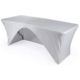 La Linen Rectangular Open Back Spandex Tablecloth, 72 By 30 By 30-Inch, White
