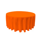 La Linen Polyester Poplin Tablecloth 108-Inches Round, Orange