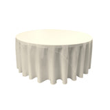 La Linen Polyester Poplin Tablecloth 120-Inches Round, Ivory
