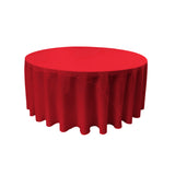 La Linen Polyester Poplin Tablecloth 120-Inches Round, Red