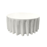 La Linen Polyester Poplin Tablecloth 120-Inches Round, White