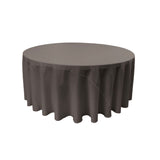La Linen Polyester Poplin Tablecloth 132-Inches Round, Charcoal