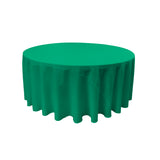 La Linen Polyester Poplin Tablecloth 132-Inches Round, Jade