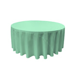 La Linen Polyester Poplin Tablecloth 132-Inches Round, Mint