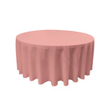 La Linen Polyester Poplin Tablecloth 132-Inches Round, Dusty Rose