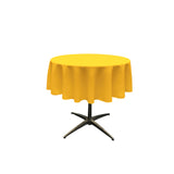 La Linen Polyester Poplin Tablecloth 51-Inches Round, Dark Yellow