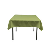 La Linen Polyester Poplin Square Tablecloth, 52 By 52-Inch, Dark Sage