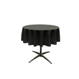 La Linen Polyester Poplin Tablecloth 58-Inches Round, Black