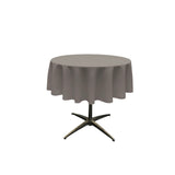 La Linen Polyester Poplin Tablecloth 58-Inches Round, Dark Gray