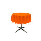 La Linen Polyester Poplin Tablecloth 58-Inches Round, Orange